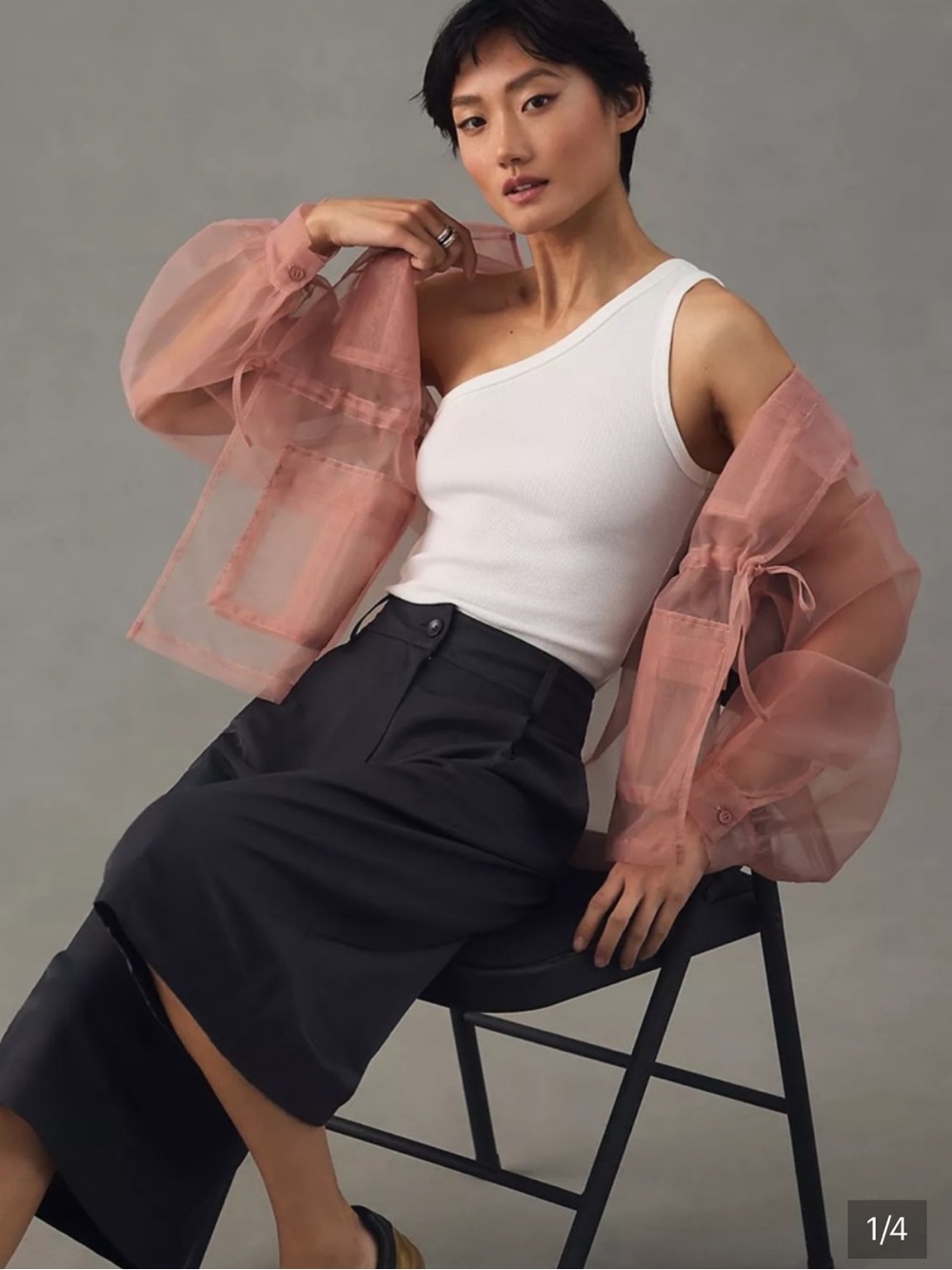 Anthropologie Pilcro Ribbed One Shoulder Top